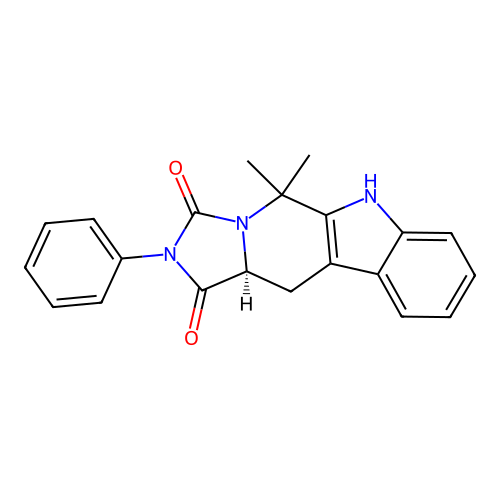 (11aS)-5,5-dimethyl-2-phenyl-5,6,11,11a-tetrahydro-1H-imidazo[1',5':1,6]pyrido[3,4-b]indole-1,3(2H)-dione structure
