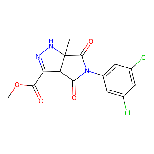methyl 5-(3,5-dichlorophenyl)-6a-methyl-4,6-dioxo-1,3a,4,5,6,6a-hexahydropyrrolo[3,4-c]pyrazole-3-carboxylate structure