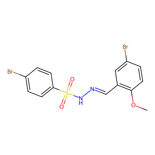4-bromo-N'-(5-bromo-2-methoxybenzylidene)benzenesulfonohydrazide structure