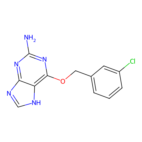6-[(3-chlorophenyl)methoxy]-9H-purin-2-amine structure