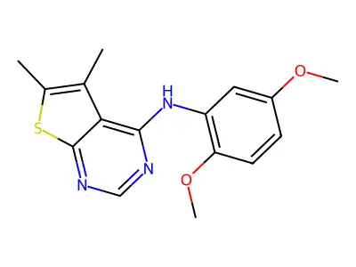 N-(2,5-dimethoxyphenyl)-5,6-dimethylthieno[2,3-d]pyrimidin-4-amine structure