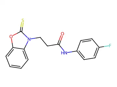 N-(4-fluorophenyl)-3-(2-thioxobenzo[d]oxazol-3(2H)-yl)propanamide structure