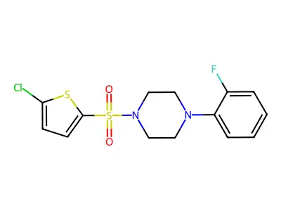1-(5-Chlorothiophen-2-yl)sulfonyl-4-(2-fluorophenyl)piperazine structure