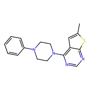 6-Methyl-4-(4-phenyl-1-piperazinyl)thieno[2,3-d]pyrimidine structure