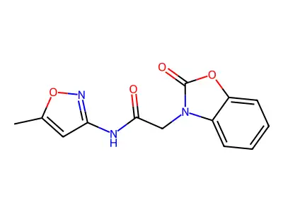 N-(5-methyl-1,2-oxazol-3-yl)-2-(2-oxo-1,3-benzoxazol-3-yl)acetamide structure
