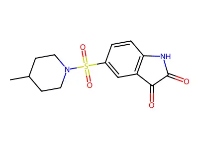 1H-Indole-2,3-dione, 5-((4-methyl-1-piperidinyl)sulfonyl)- structure