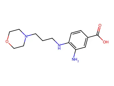 3-Amino-4-{[3-(morpholin-4-yl)propyl]amino}benzoic acid structure