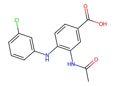 3-Acetamido-4-(3-chloroanilino)benzoic acid structure