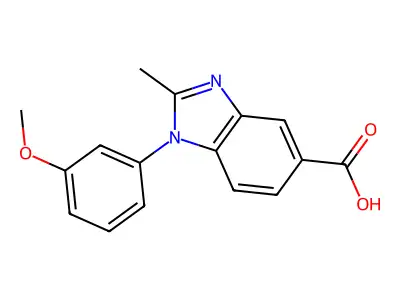 1-(3-methoxyphenyl)-2-methyl-1H-benzimidazole-5-carboxylic acid structure