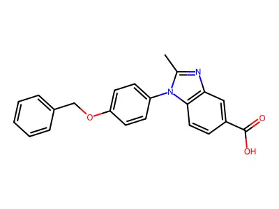 1-[4-(benzyloxy)phenyl]-2-methyl-1H-benzimidazole-5-carboxylic acid structure