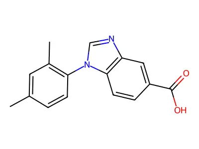 1-(2,4-Dimethylphenyl)benzimidazole-5-carboxylic acid structure