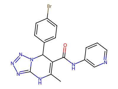 7-(4-bromophenyl)-5-methyl-N-(pyridin-3-yl)-4,7-dihydrotetrazolo[1,5-a]pyrimidine-6-carboxamide structure