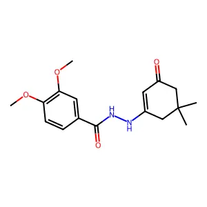 N'-(5,5-dimethyl-3-oxocyclohex-1-en-1-yl)-3,4-dimethoxybenzohydrazide structure