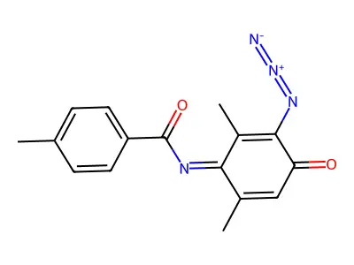 (Z)-N-(3-azido-2,6-dimethyl-4-oxocyclohexa-2,5-dien-1-ylidene)-4-methylbenzamide structure