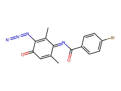 (Z)-N-(3-azido-2,6-dimethyl-4-oxocyclohexa-2,5-dien-1-ylidene)-4-bromobenzamide structure