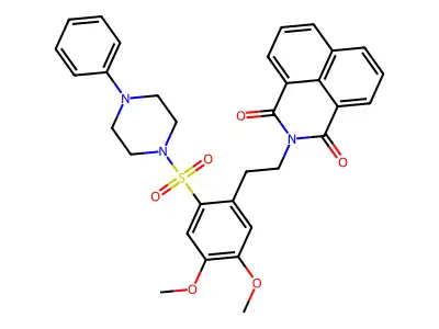 2-(4,5-dimethoxy-2-((4-phenylpiperazin-1-yl)sulfonyl)phenethyl)-1H-benzo[de]isoquinoline-1,3(2H)-dione structure