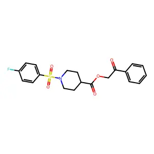 2-Oxo-2-phenylethyl 1-[(4-fluorophenyl)sulfonyl]piperidine-4-carboxylate structure