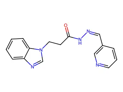 3-(1H-benzimidazol-1-yl)-N'-[(E)-pyridin-3-ylmethylidene]propanehydrazide structure
