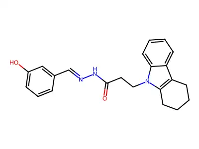 3-(3,4-dihydro-1H-carbazol-9(2H)-yl)-N'-(3-hydroxybenzylidene)propanehydrazide structure