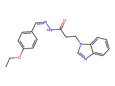(Z)-3-(1H-benzo[d]imidazol-1-yl)-N'-(4-ethoxybenzylidene)propanehydrazide structure