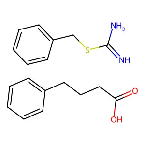 4-Phenylbutanoic acid-benzyl carbamimidothioate(1:1) structure