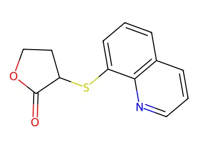 3-(quinolin-8-ylthio)dihydrofuran-2(3H)-one structure
