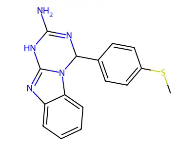 4-[4-(Methylthio)phenyl]-1,4-dihydro[1,3,5]triazino[1,2-a]benzimidazol-2-amine structure