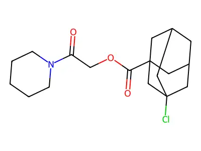 (2-Oxo-2-piperidin-1-ylethyl) 3-chloroadamantane-1-carboxylate structure