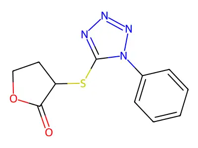 3-[(1-Phenyl-5-tetrazolyl)thio]-2-oxolanone structure