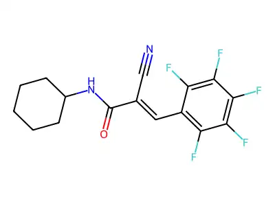 2-cyano-N-cyclohexyl-3-(2,3,4,5,6-pentafluorophenyl)prop-2-enamide structure