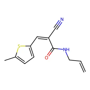 2-cyano-3-(5-methylthiophen-2-yl)-N-(prop-2-en-1-yl)prop-2-enamide structure