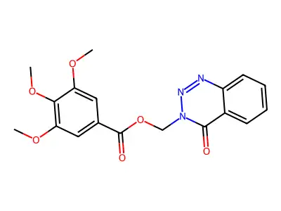 (4-oxobenzo[d][1,2,3]triazin-3(4H)-yl)methyl 3,4,5-trimethoxybenzoate structure