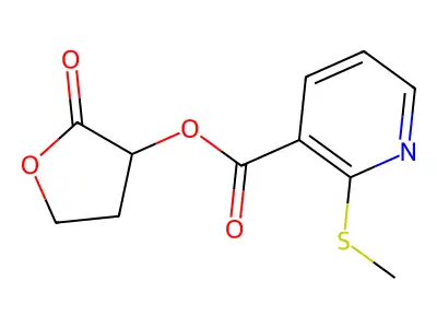 2-Oxotetrahydrofuran-3-yl 2-(methylthio)nicotinate structure