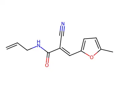 2-cyano-3-(5-methylfuran-2-yl)-N-(prop-2-en-1-yl)prop-2-enamide structure