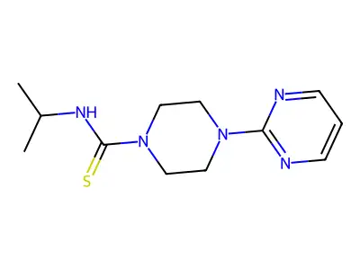 N-(propan-2-yl)-4-(pyrimidin-2-yl)piperazine-1-carbothioamide structure