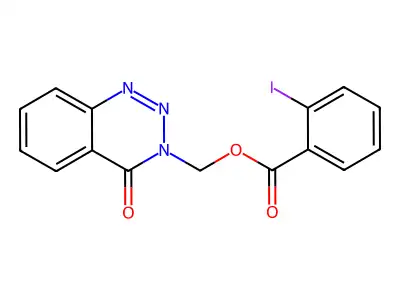 (4-oxobenzo[d][1,2,3]triazin-3(4H)-yl)methyl 2-iodobenzoate structure