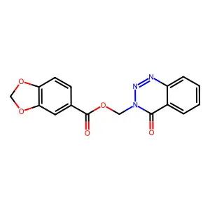 (4-Oxo-1,2,3-benzotriazin-3-yl)methyl 1,3-benzodioxole-5-carboxylate structure