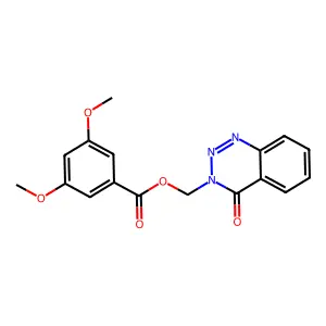 (4-oxobenzo[d][1,2,3]triazin-3(4H)-yl)methyl 3,5-dimethoxybenzoate structure