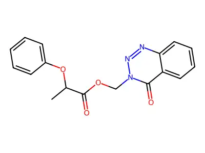 (4-oxobenzo[d][1,2,3]triazin-3(4H)-yl)methyl 2-phenoxypropanoate structure