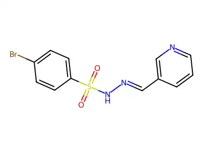 4-bromo-N-[(E)-pyridin-3-ylmethylideneamino]benzenesulfonamide structure