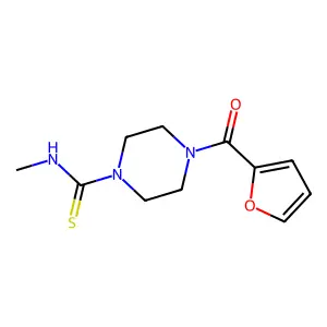 4-(furan-2-ylcarbonyl)-N-methylpiperazine-1-carbothioamide structure