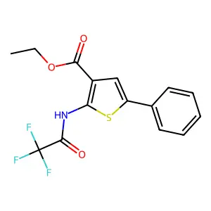 Ethyl 5-phenyl-2-[(trifluoroacetyl)amino]thiophene-3-carboxylate structure