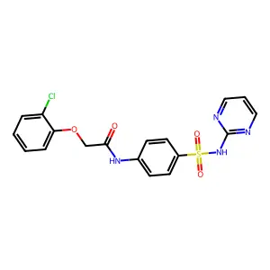 2-(2-chlorophenoxy)-N-[4-(pyrimidin-2-ylsulfamoyl)phenyl]acetamide structure