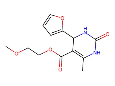 2-methoxyethyl 4-(furan-2-yl)-6-methyl-2-oxo-1,2,3,4-tetrahydropyrimidine-5-carboxylate structure