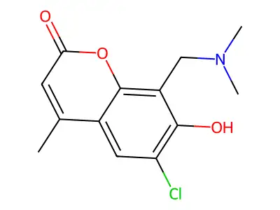6-chloro-8-[(dimethylamino)methyl]-7-hydroxy-4-methyl-2H-chromen-2-one structure