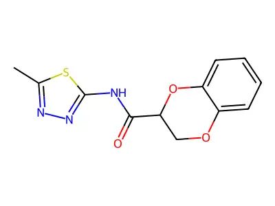 N-(5-methyl-1,3,4-thiadiazol-2-yl)-2,3-dihydro-1,4-benzodioxine-2-carboxamide structure