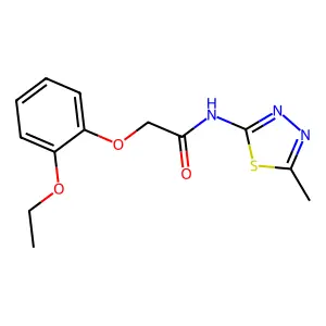 2-(2-ethoxyphenoxy)-N-(5-methyl-1,3,4-thiadiazol-2-yl)acetamide structure
