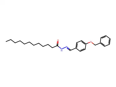 N-[(4-phenylmethoxyphenyl)methylideneamino]dodecanamide structure