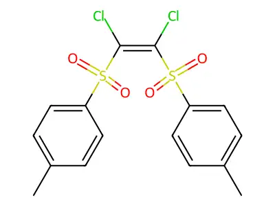 1-[(Z)-1,2-dichloro-2-(4-methylphenyl)sulfonylethenyl]sulfonyl-4-methylbenzene structure