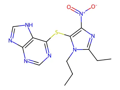 6-(2-ethyl-5-nitro-3-propylimidazol-4-yl)sulfanyl-7H-purine structure